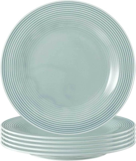 Seltmann Weiden Frühstücksteller Beat Color Glaze Blau Gestreift aus Porzellan 6er Set Durchmesser: 23,3 cm - Bild 1