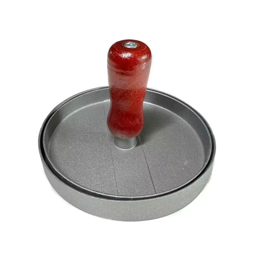 Antihaftbeschichtete Burgerpresse aus Aluminium in Silber für perfekte Hamburger-Patties inklusive Wachspapier - Bild 2