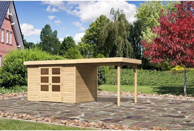 Karibu Holz-Gartenhaus Raala in Natur mit Pultdach, Farbe: Braun, B/T/H: 298 x 213 x 211 cm - Bild 1