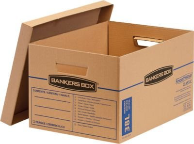 SmoothMove Umzugsbox aus 2-lagiger Wellenpappe mit abnehmbarem Deckel und Beschriftungsfeld, Braun, 10 Stück, H: 26,0 cm, B: 32,5 cm, T: 44,5 cm - Bild 1