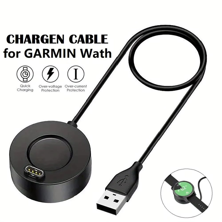 USB-Ladestation für Garmin Smartwatches Vivoactive 3/4/4S, Fenix 5S/5X/6S/6X, Venu 2/2S in Schwarz mit USB-C Anschluss - Bild 5