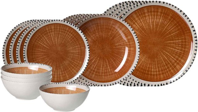 Ritzenhoff & Breker Dinner Service Natura 16-teiliges Geschirr-Set aus Keramik in Braun - Bild 1