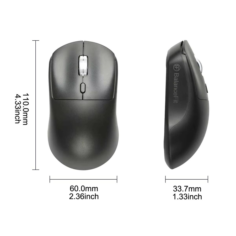 Ergonomische Congdi Gaming-Maus mit 2,4G Funkverbindung und Akku, Schwarz, 800–1600 DPI - Bild 6
