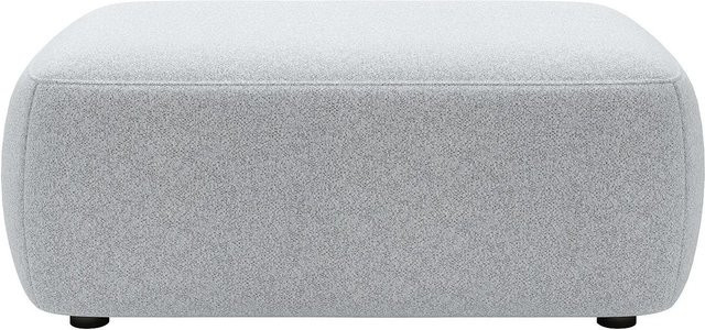 Sitzhocker Daviso von Vente-unique in Hellgrau aus meliertem Stoff, Durchmesser: 100 cm - Bild 1