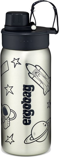 ergobag Trinkflasche aus Edelstahl Schwarz Silber 500ml - Bild 1
