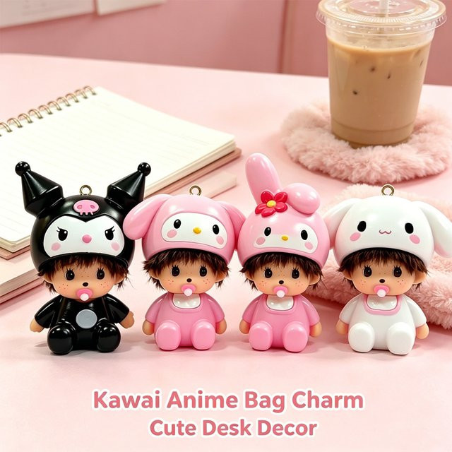 Monchhichi Sanrio Kawaii Saugnäpfe Anhänger, Mini-Puppe - Bild 1