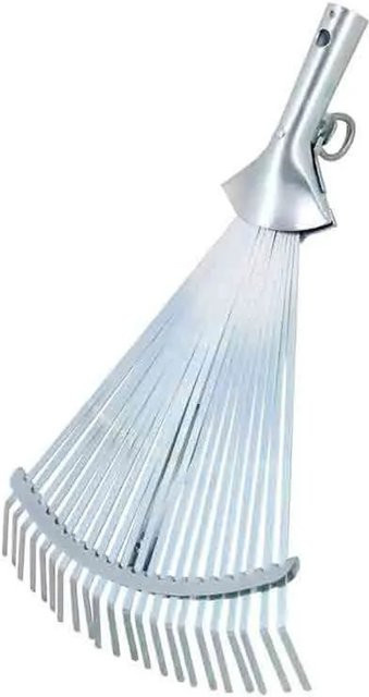 Galaflor Laubbesen aus Metall mit 27 Zinken in Silber, verstellbar von 27 cm bis 50 cm Breite - Bild 1