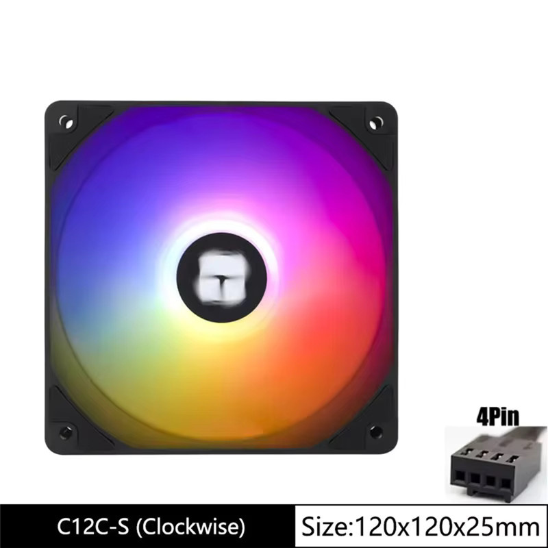 Thermalright TL-C12C-S Gehäuselüfter, 12 cm, 4-polig, PWM ARGB, Schwarz, Multicolour - Bild 2