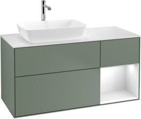 Villeroy & Boch Finion Waschtischunterschrank mit Wandbeleuchtung in Weiß lackiert, Breite: 120 cm, Höhe: 50,1 cm, Tiefe: 50,1 cm - Bild 1