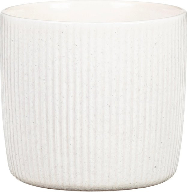 Scheurich Übertopf Solido Linea 909 Relief in Perla Weiß, Durchmesser: 18 cm, Höhe: 16 cm - Bild 1
