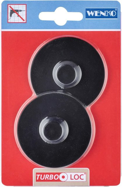Wenko Turbo-Loc Adapter aus Kunststoff in Schwarz, B/T/H: 6 x 1,4 x 6 cm - Bild 1