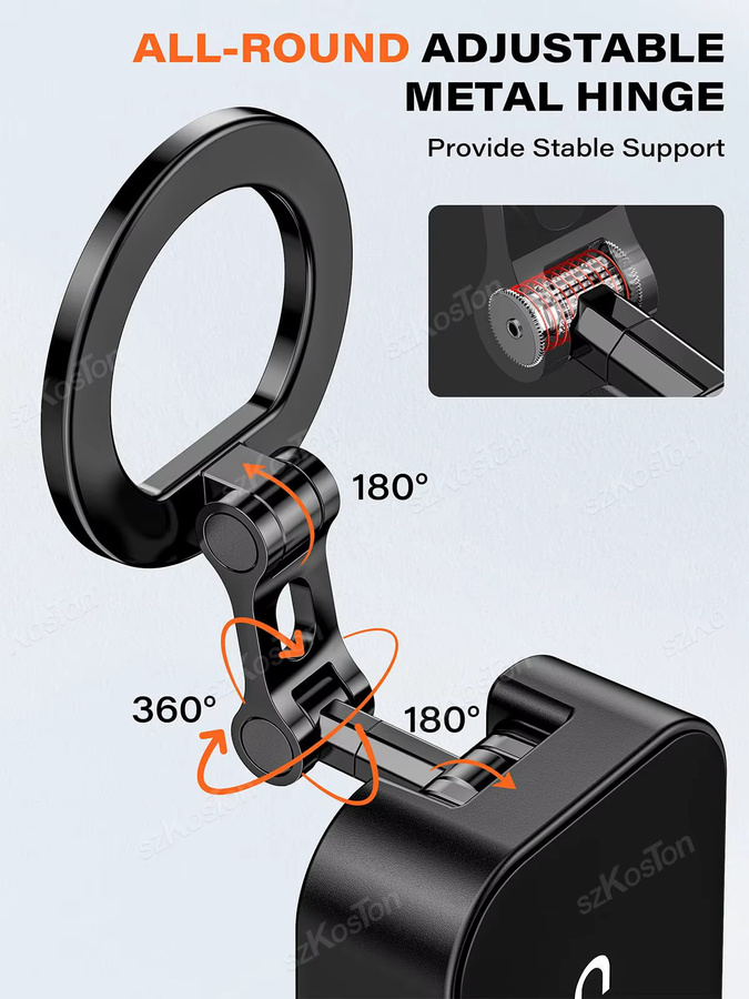 SZKOSTON Magnetischer Handyhalter mit Universal-Tablett und Tischklemme in Schwarz für iPhone 12–17 Serie - Bild 3