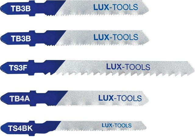 LUX-TOOLS Stichsäge-Blatt Set 5-teilig aus Bimetal für Metall in Blau und Silber - Bild 1