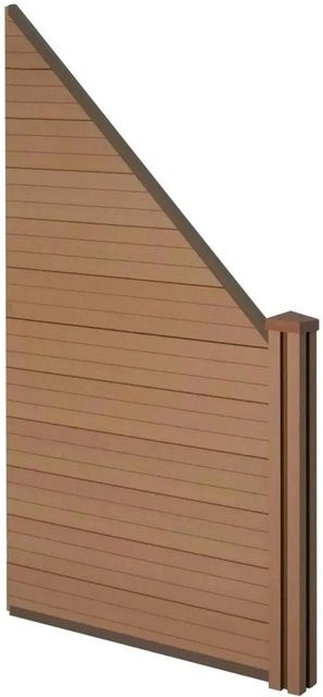 MCW WPC-Sichtschutz Savoie Windschutz Zaun Erweiterungselement Schräg Rechts, Farbe: Teak, Höhe: 0,98 m - Bild 1
