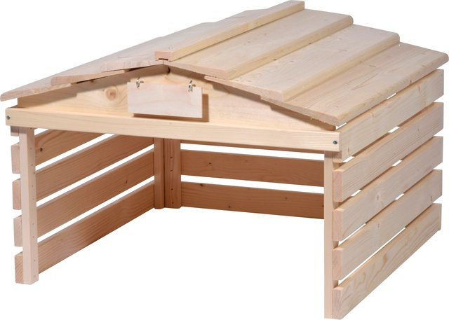 Dobar Mährobotergarage aus Fichte Natur mit abnehmbarem Dach, B/T/H: 78,5 x 52,5 x 74 cm - Bild 1