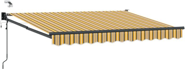 vidaXL Elektrische Ausziehbare Markise aus Polyester und Aluminium in Gelb und Grau, Breite: 250 cm, Tiefe: 200 cm - Bild 1