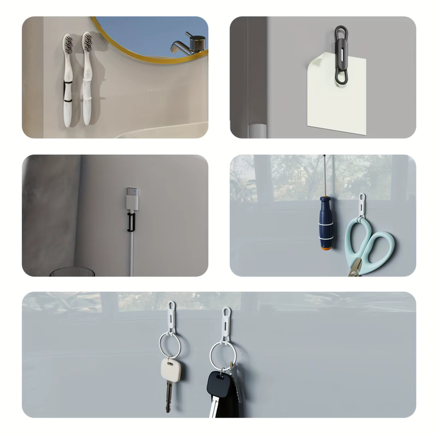 Fomscvka 6er Set magnetische Stifthalter aus Silikon in Schwarz, verstellbarer Marker-Organizer für Schreibtisch, Kühlschrank und Whiteboard - Bild 4