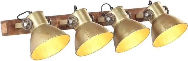 vidaXL Wandlampe im Industriestil aus Messing und Eisen in Gold/Messing und Braun mit E27 Fassung - Bild 1