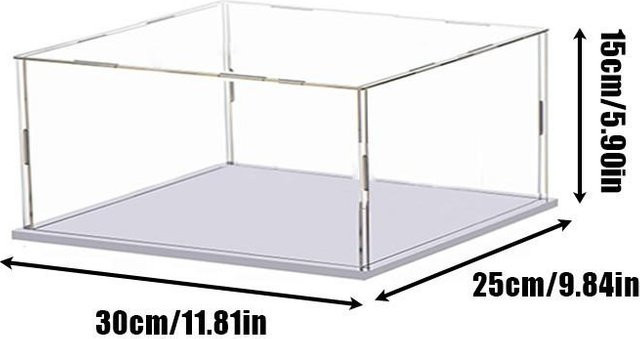 Whosee Acryl-Displaybox mit Deckel, transparente Vitrine zur staubgeschützten Aufbewahrung, B/T/H: 30 x 25 x 15 cm - Bild 1
