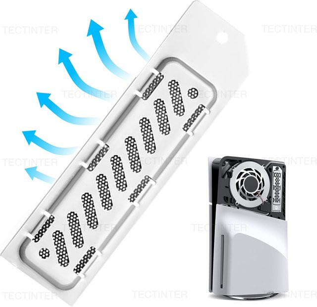 TECTINTER Aluminium-Wärmeableitungsabdeckung für PS5 Pro und PS5 Slim M.2 NVMe SSD Erweiterungssteckplatz in Silber - Bild 1