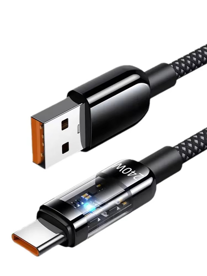 NNBILI USB-A auf Typ-C Ladekabel 240W aus Nylon in Schwarz - Bild 7