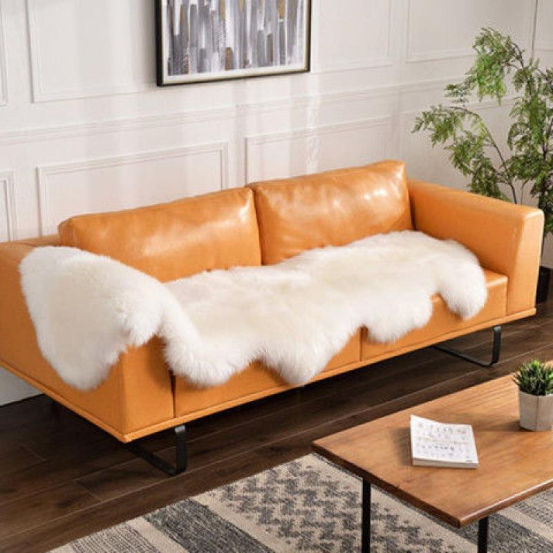 Yiran Furniture Kunstfell-Flauschteppich in unregelmäßiger Form, moderner Plüschteppich für Wohnzimmer, Schlafzimmer und Lounge, B/T: 80 x 50 cm - Bild 1