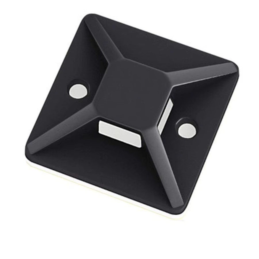 100 Stück Selbstklebende Kabelbinder Basis Wandhalterung für Kabelmanagement in Schwarz aus Kunststoff - Bild 5