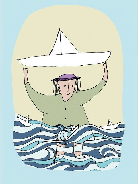 Komar Wandbild Paper Ship Multicolor B: 40 cm, H: 50 cm - Bild 1