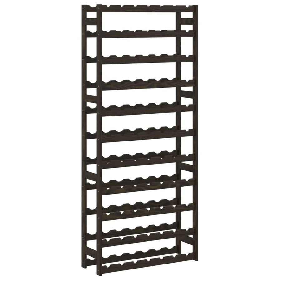 vidaXL Weinregal aus Massivholz Kiefer in Schwarz für 77 Flaschen, B: 166 cm, H: 25 cm, T: 25 cm - Bild 2