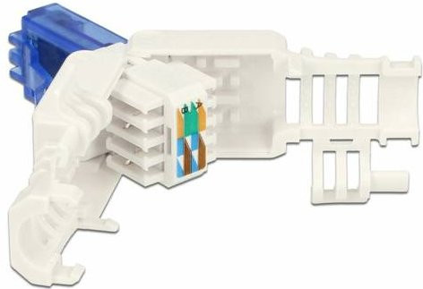 Delock RJ45 Stecker Cat.6A UTP werkzeugfrei in Blau und Weiß, 2 Stück - Bild 1