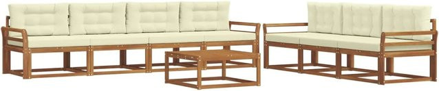 vidaXL Outdoor-Sofagarnitur aus Akazienholz mit Kissen in Beige und Natur - Bild 1