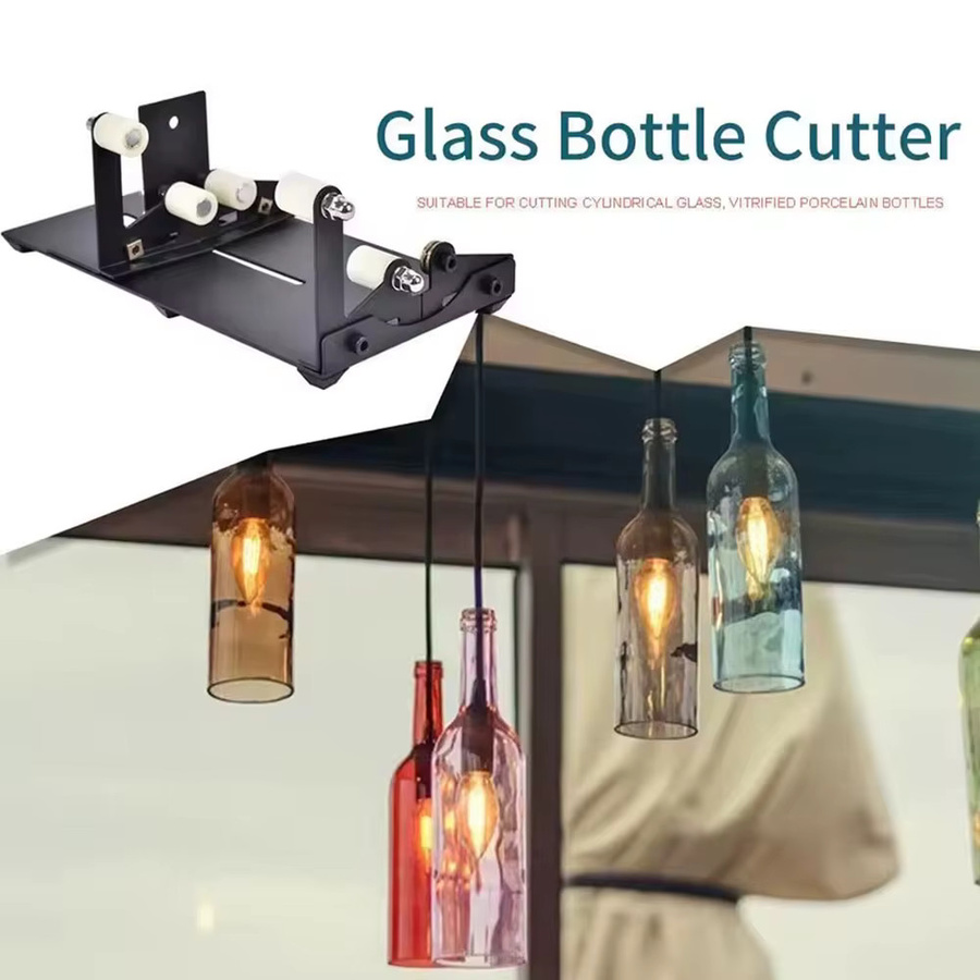 Ninth World Glasflaschen Schneidewerkzeug in Schwarz aus Metall für DIY-Projekte zur Herstellung von Weingläsern und Biergläsern - Bild 3