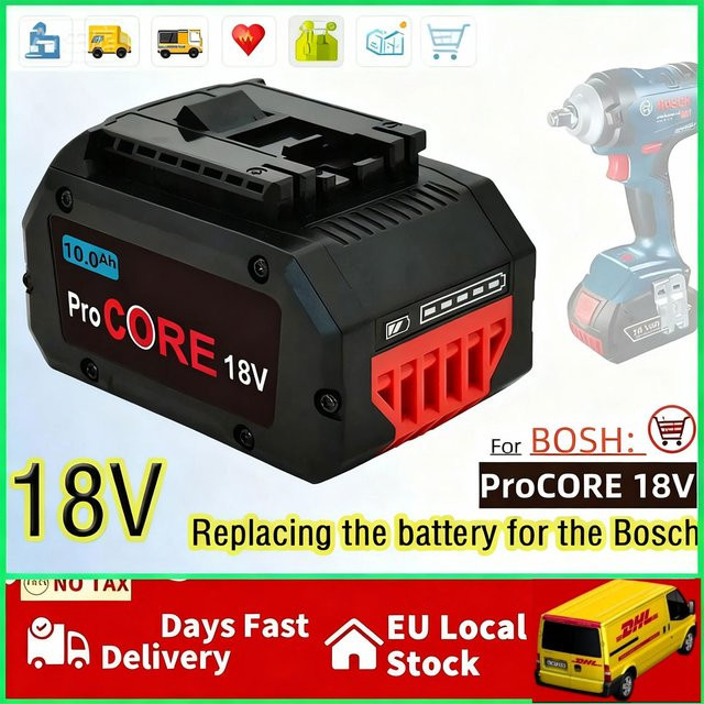 Bosch ProCORE Ersatzakku 18 V 10,0 Ah Schwarz für professionelles Akku-Werkzeug BAT609 BAT618 GBA18V80 21700 - Bild 1