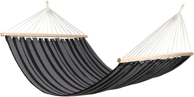 Linder Exclusiv Hängematte MC4358 mit Gestell und Spreader-Bar in Schwarz/Anthrazit - Bild 1