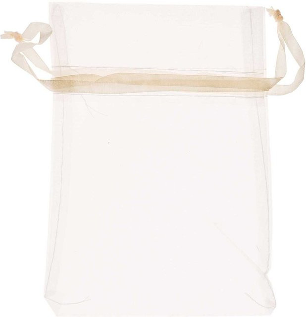 idee. Creativmarkt Organza Beutel in Creme/Beige, 4 Stück, B: 17,5 cm, H: 12,5 cm - Bild 1