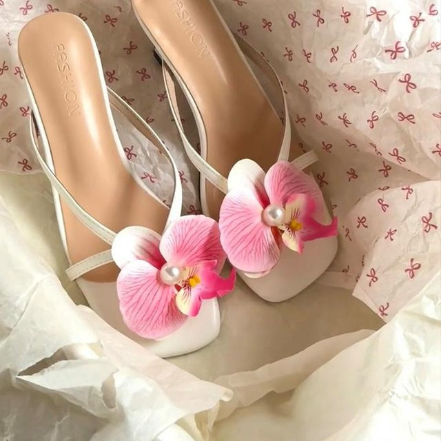 Schuhclips 3D Orchideenblüten, rosa, Damen - Bild 1