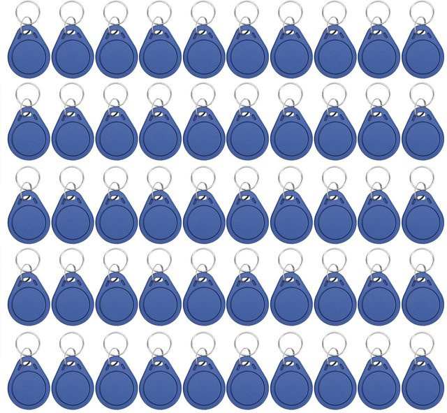 50 Stück ICUID Karten Token Tag Schlüsselanhänger von TOMTOP in Blau, 13.56MHz beschreibbar für Zutrittskontrolle und Zeiterfassung - Bild 1