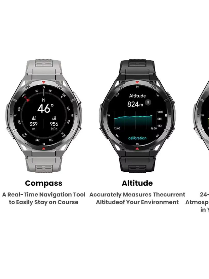 LEADOYS Smartwatch, GPS, Bluetooth, 1,43 Zoll, Schwarz, Silikon - Bild 5