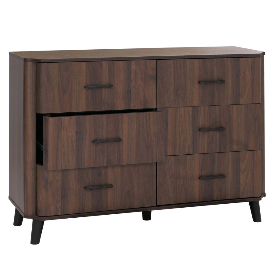 MCW Kommode P42 mit 6 Schubladen in Walnuss-Optik, B/T/H: 120 x 40 x 86 cm - Bild 3
