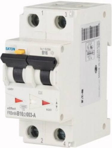 Eaton RCBO FI-Schutzschalter und Leitungsschutzschalter 2phasig 16A 0,03A in Weiß - Bild 1