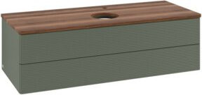 V&B Waschtischunterschrank Antao mit Frontstruktur und Beleuchtung, Farbe: Weiß, B/T/H: 120 x 50 x 50 cm - Bild 1