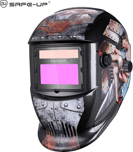 SAFEUP Schweißmaske mit automatischer Verdunkelung für MIG MAG MMA Schweißgeräte, solarbetriebene Schweißer-Schutzmaske, getönt - Bild 1