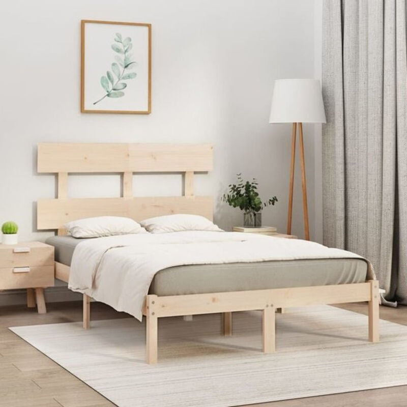 Massivholzbett vidaXL aus Kiefer in Braun, B/T/H: 120 x 190 cm - Bild 1