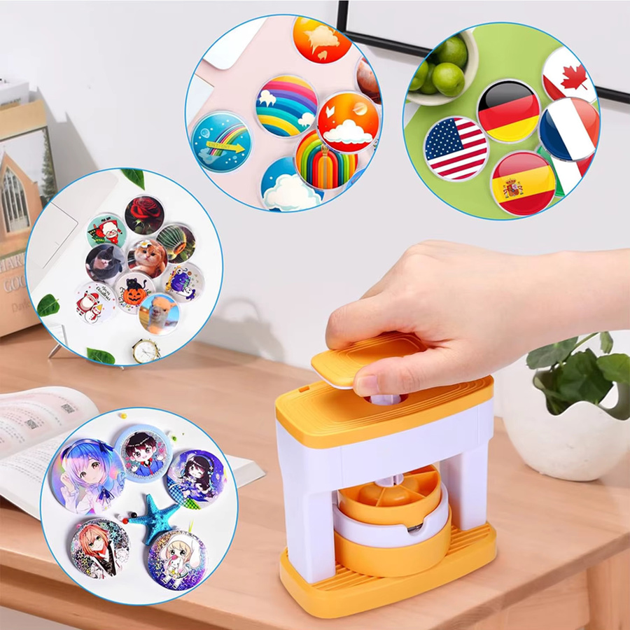 Button-Maker-Maschine mit 48 Pins als DIY-Werkzeugset zum Erstellen individueller Badges mit Bildern und Texten - Bild 2