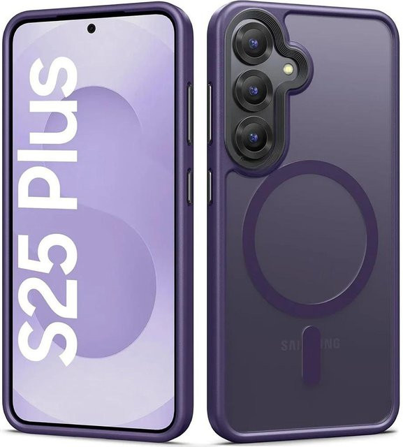 Magnetische MagSafe Hülle für Samsung Galaxy S25 S24 S23 S22 Ultra Plus Stoßfeste Hybrid Silikonhülle in Purple - Bild 1