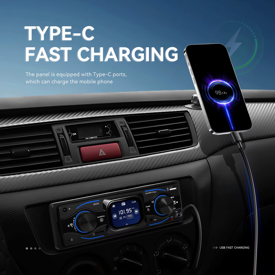 Podofo 1 Din Autoradio mit 2,17 Zoll Touchscreen, Bluetooth, FM-Empfänger, USB, SD, AUX IN und Fernbedienung in Schwarz - Bild 2