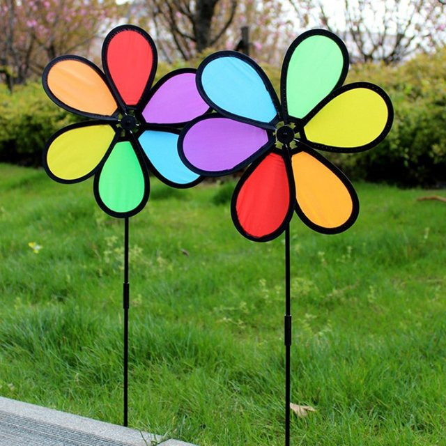 Dazy Flower Spinner Regenbogen Windmühle für Garten und Hof in Multicolour - Bild 1