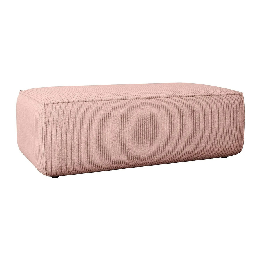 Vente-unique Sitzhocker Amelia in Puderrosa mit Cord-Bezug, Breite: 102 cm - Bild 2