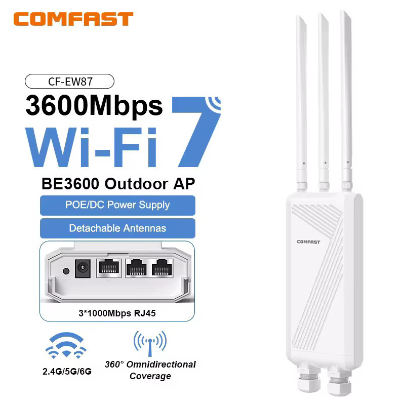 CCOMFAST Outdoor WLAN Access Point 300Mbps 2,4G PoE-Repeater IP66 Wasserdicht mit 5dBi Antenne in Weiß - Bild 2