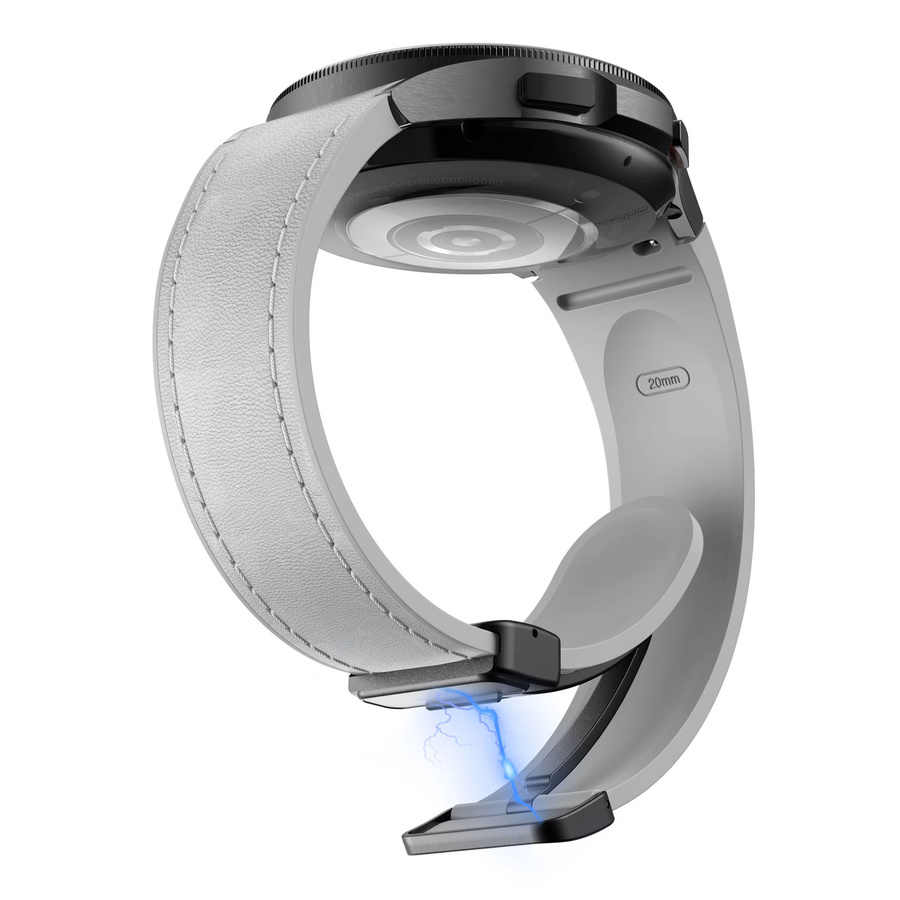 Uhrenarmband Leder, Silikon, Weiß, Unisex - Bild 2